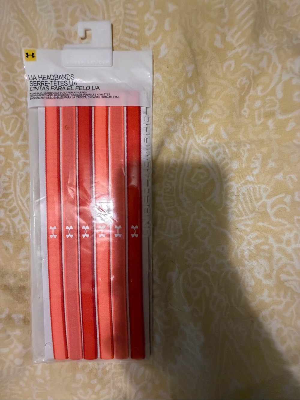 Under Armour Coral/Orange Slim Sport Headbands - 6 Pack